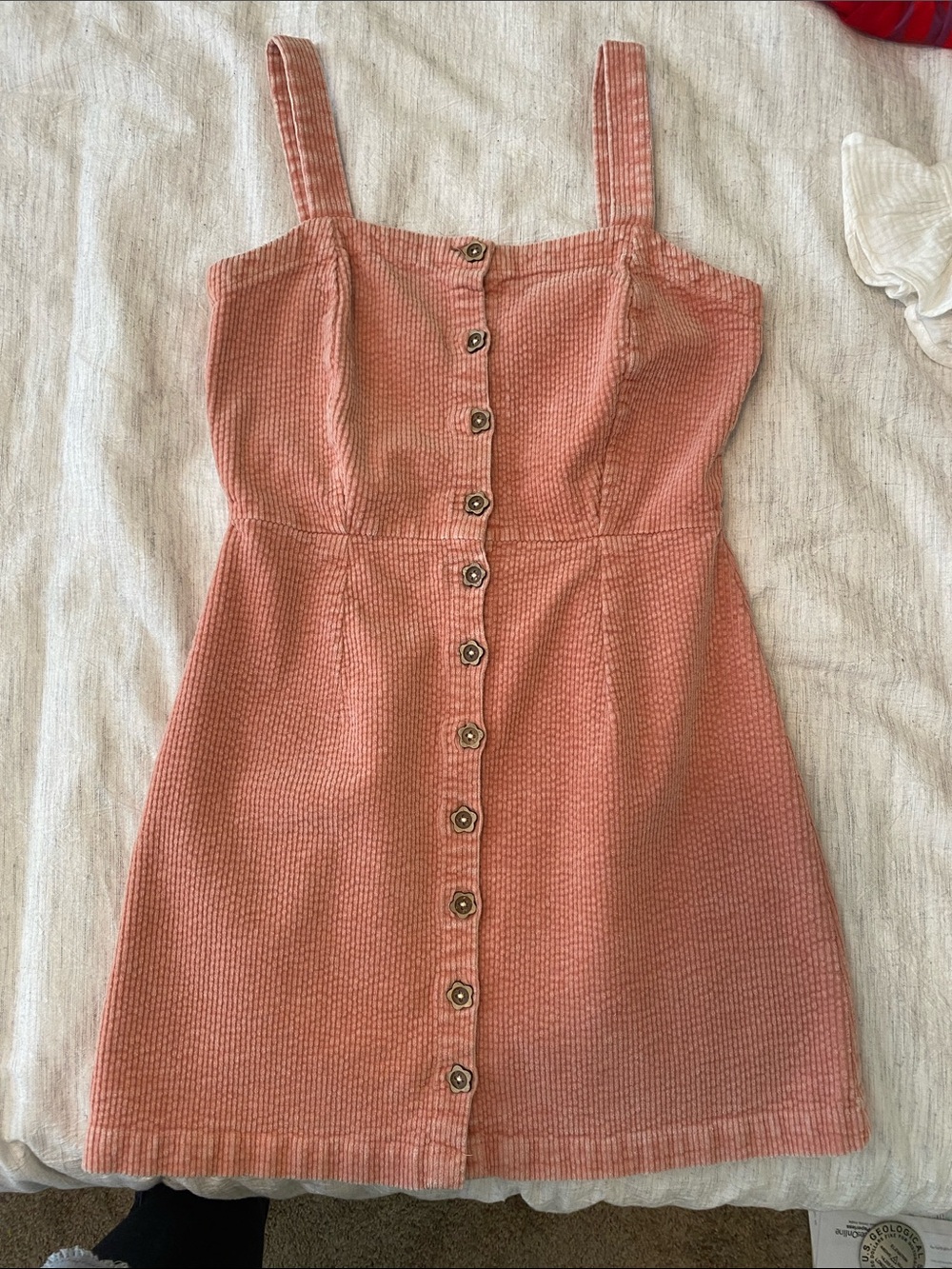 O'Neill Coral Pink Button-Front Mini Dress